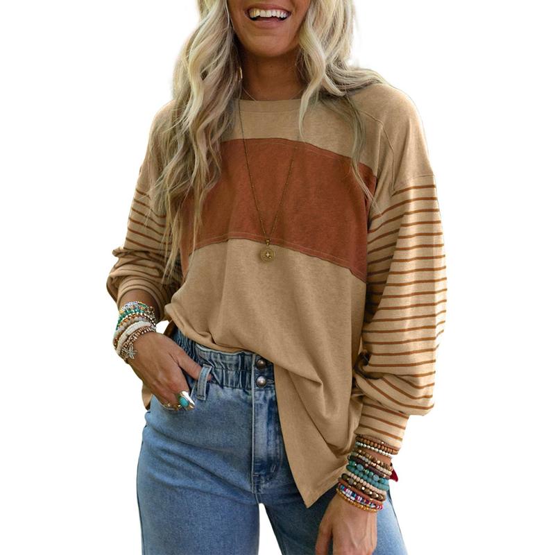 PERPETUA™ | Casual Long-Sleeve Oversized Crew Neck Top